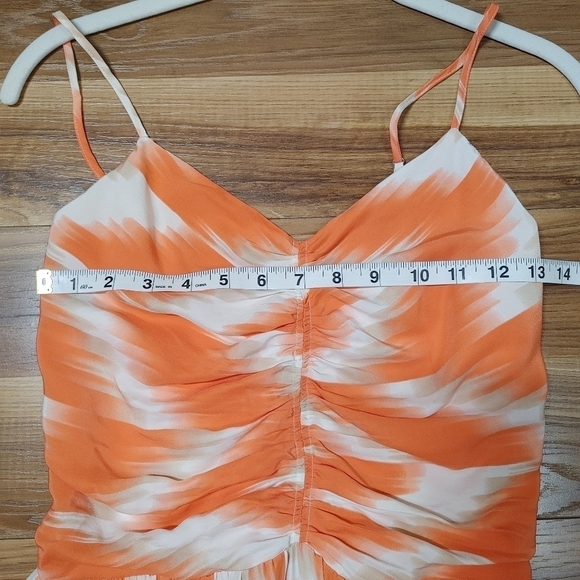 Taylor Orange Print Silk Dress Medium - Picture 3 of 13